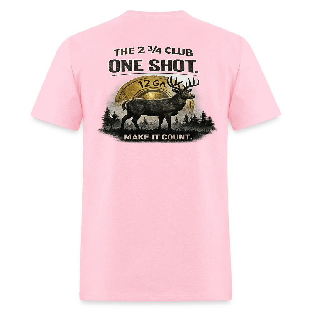 One Shot. Make It Count. - Field Line Hunting Deer Tee (Light) - pink