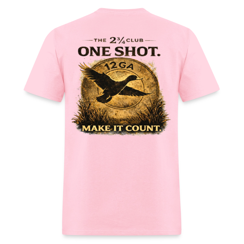 One Shot. Make It Count. - Field Line Hunting Duck Tee (Light) - pink