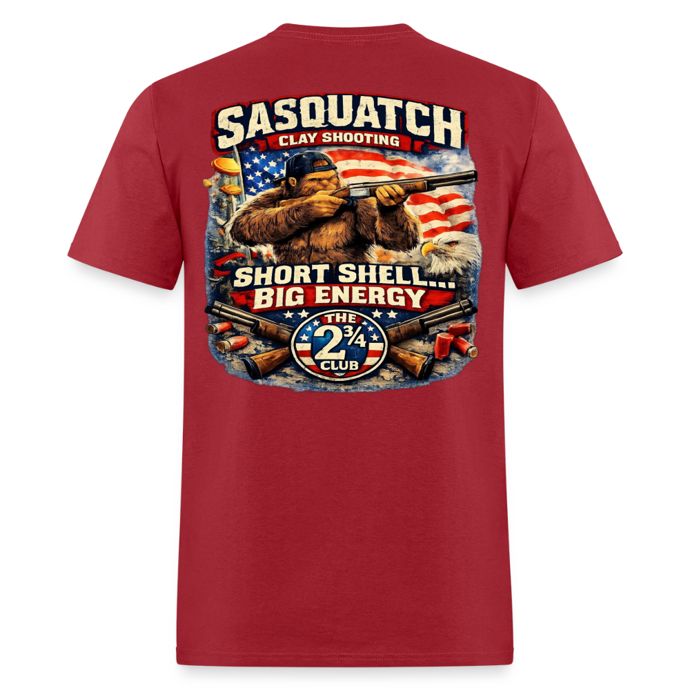 Sasquatch Big Energy Clay Shooting Shirt – Short Shell Big Energy | The 2¾ Club - dark red
