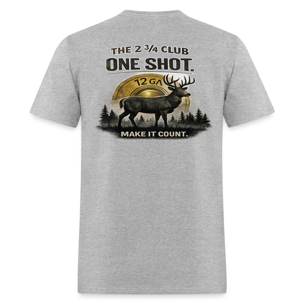 One Shot. Make It Count. - Field Line Hunting Deer Tee (Light) - heather gray