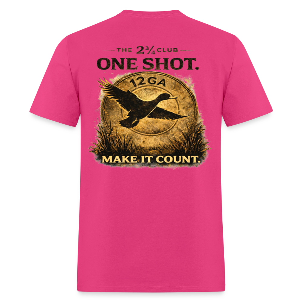 One Shot. Make It Count. - Field Line Hunting Duck Tee (Light) - fuchsia