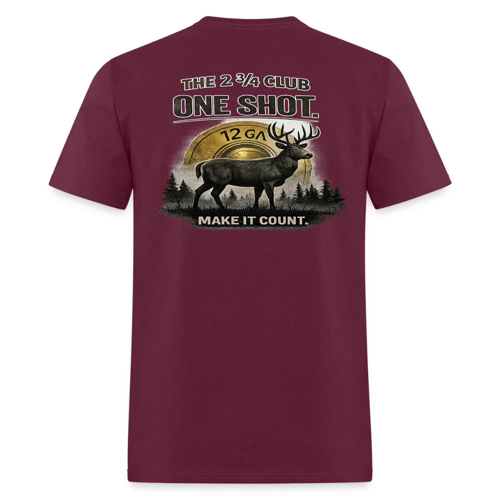 One Shot. Make It Count. - Field Line Hunting Deer Tee (Dark) - burgundy