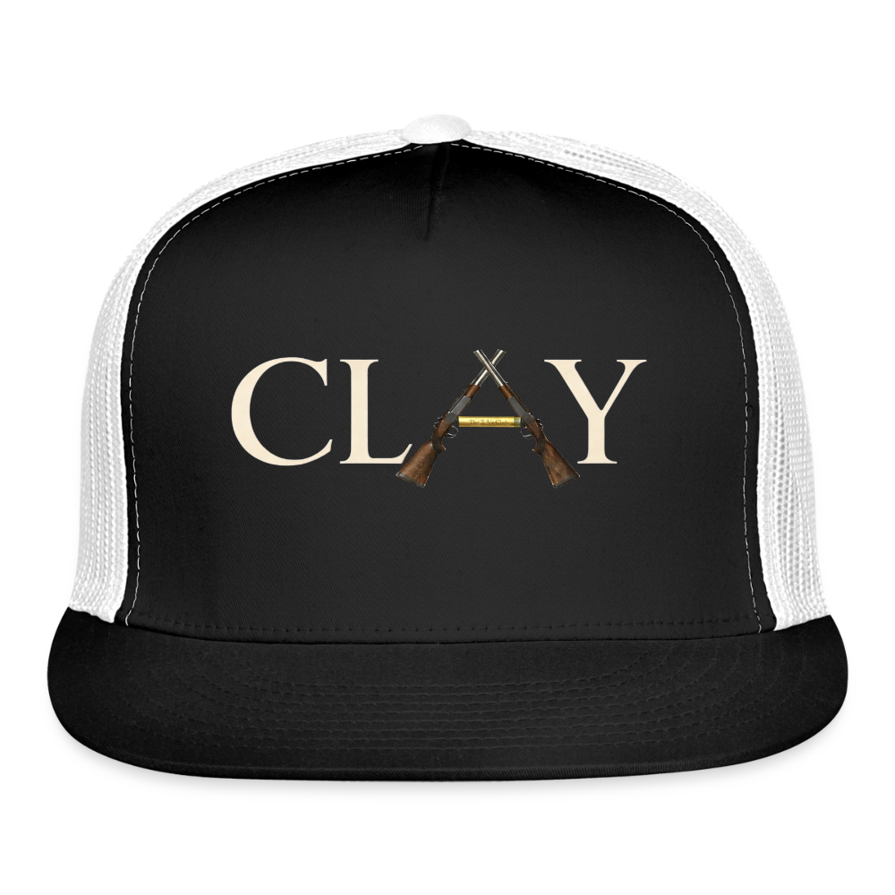 CLAY Crossed Shotguns Trucker Hat – The 2¾ Clu - black/white
