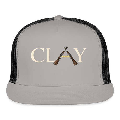 CLAY Crossed Shotguns Trucker Hat – The 2¾ Clu - gray/black