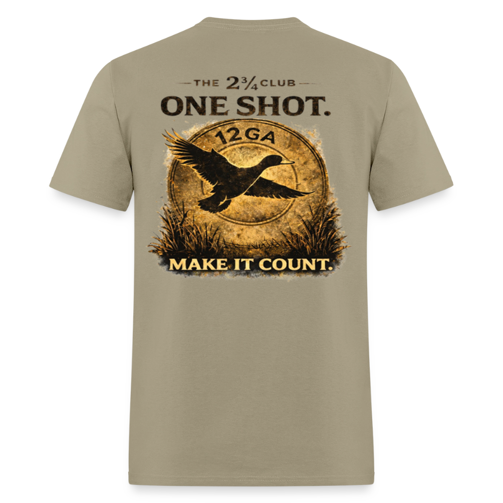 One Shot. Make It Count. - Field Line Hunting Duck Tee (Light) - khaki