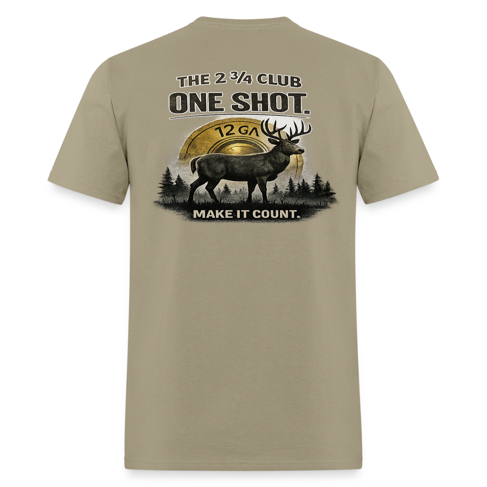 One Shot. Make It Count. - Field Line Hunting Deer Tee (Light) - khaki