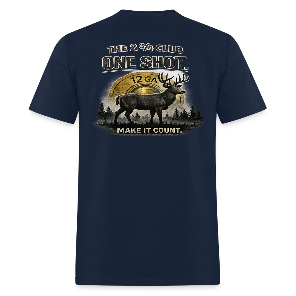 One Shot. Make It Count. - Field Line Hunting Deer Tee (Dark) - navy