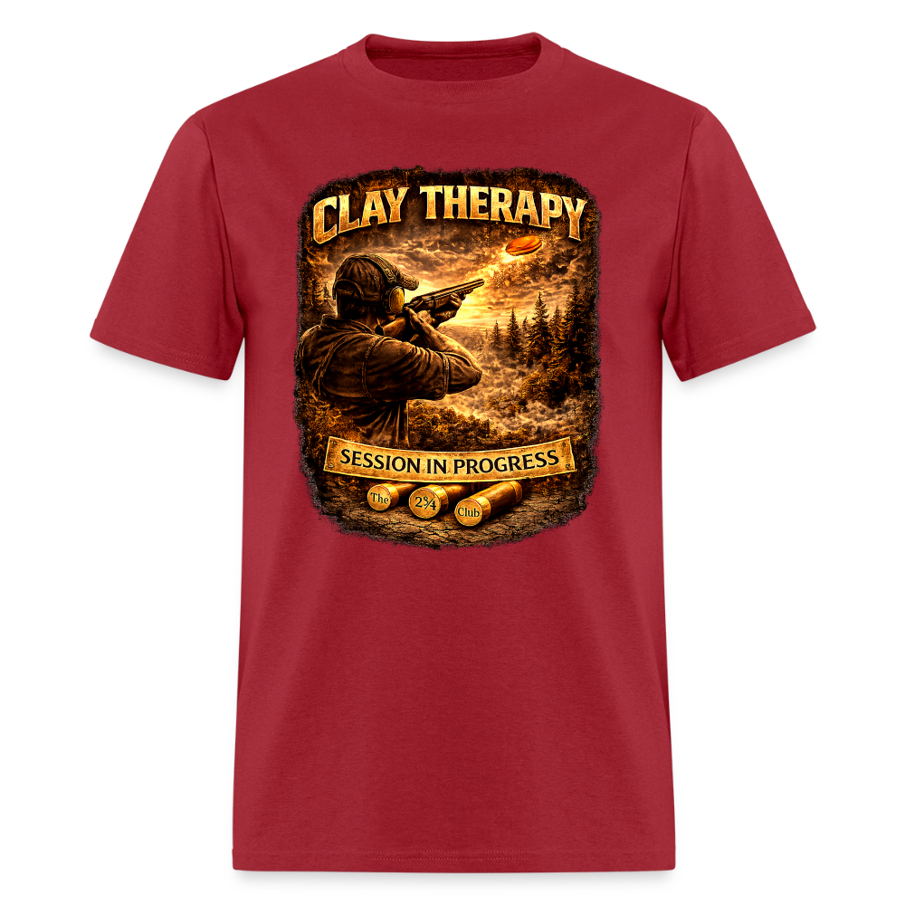 Clay Therapy Session Tee – 12 GA 2 3/4 Edition - dark red