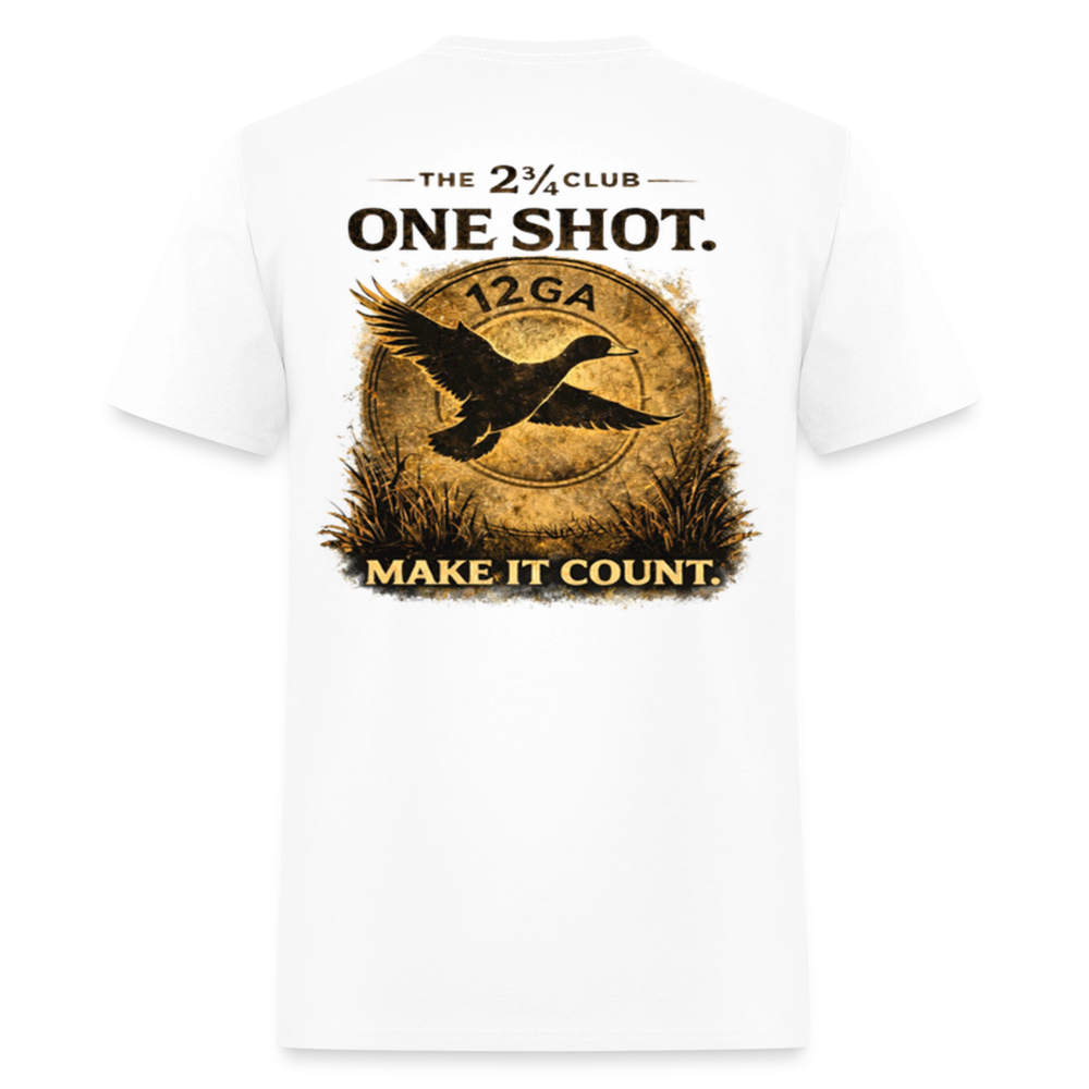 One Shot. Make It Count. - Field Line Hunting Duck Tee (Light) - white