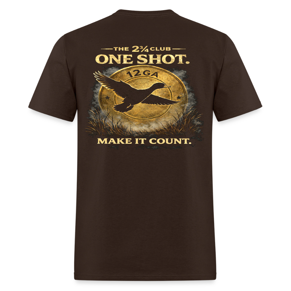 One Shot. Make It Count. - Field Line Hunting Duck Tee (Dark) - brown