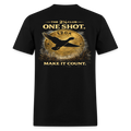 One Shot. Make It Count. - Field Line Hunting Duck Tee (Dark) - black