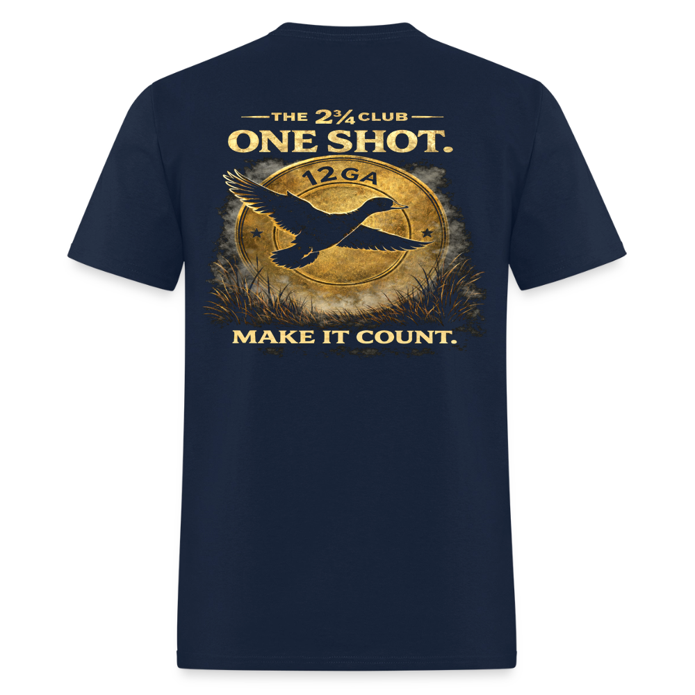 One Shot. Make It Count. - Field Line Hunting Duck Tee (Dark) - navy