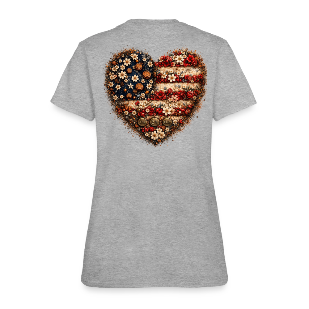 Shotgun Sweetheart - Freedom in Full Bloom Tee - heather gray