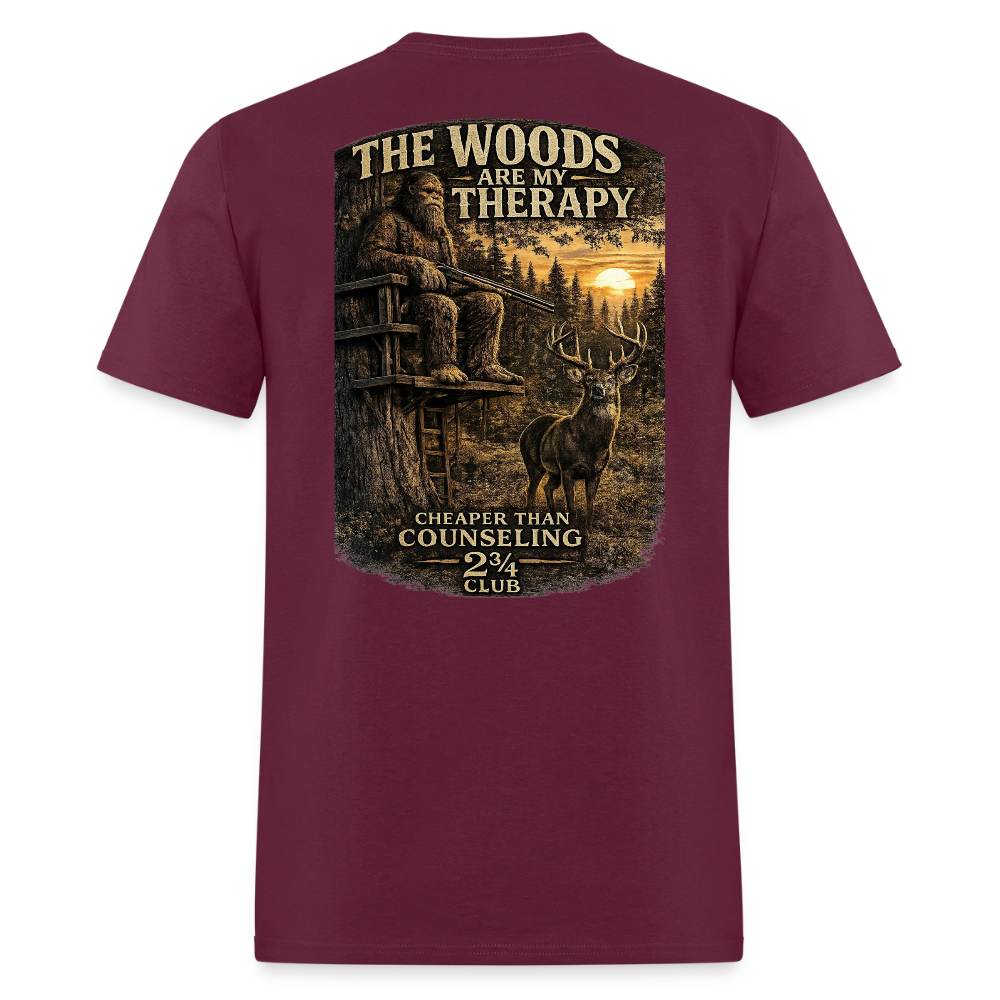 The Woods Are My Therapy (Dark) - burgundy