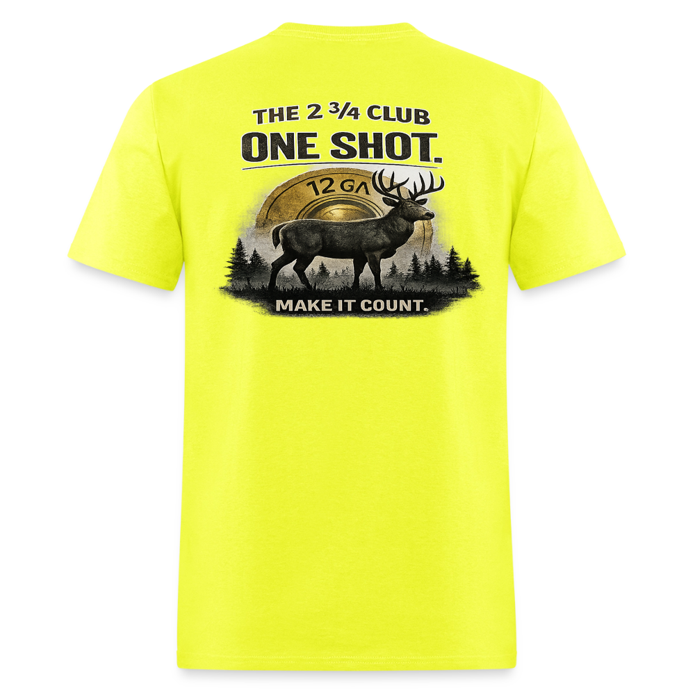 One Shot. Make It Count. - Field Line Hunting Deer Tee (Light) - safety green