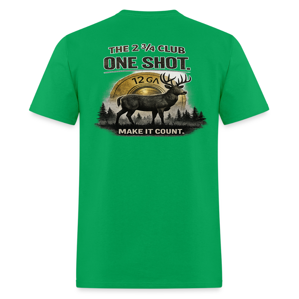 One Shot. Make It Count. - Field Line Hunting Deer Tee (Light) - bright green