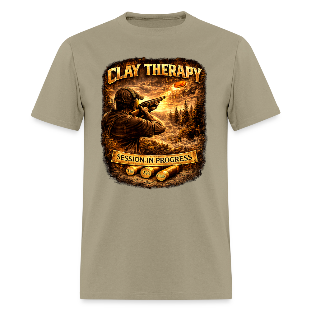Clay Therapy Session Tee – 12 GA 2 3/4 Edition - khaki