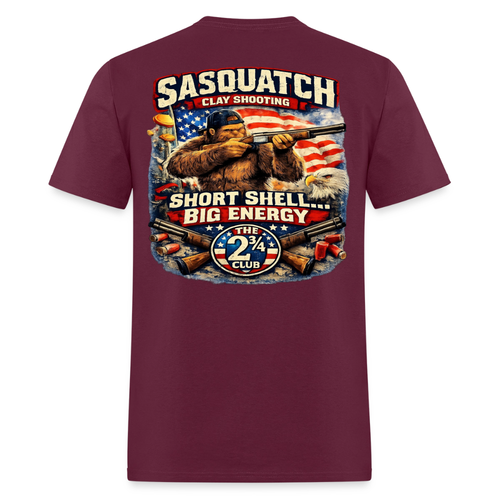 Sasquatch Big Energy Clay Shooting Shirt – Short Shell Big Energy | The 2¾ Club - burgundy