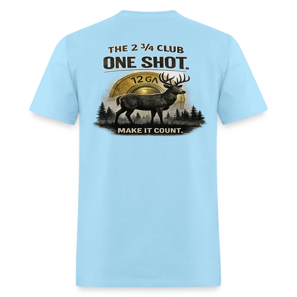 One Shot. Make It Count. - Field Line Hunting Deer Tee (Light) - powder blue