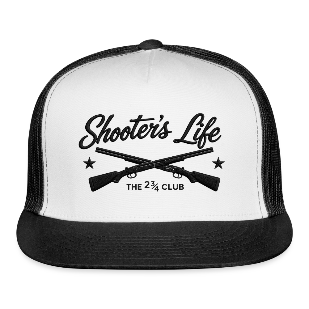 Shooter's Life Trucker Hat Black – The 2¾ Club Edition - white/black