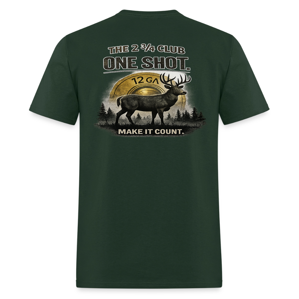 One Shot. Make It Count. - Field Line Hunting Deer Tee (Dark) - forest green