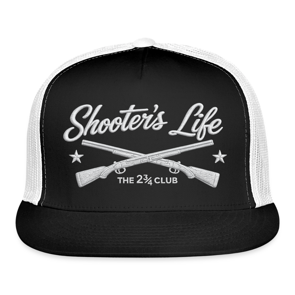 Shooter's Life Trucker Hat White – The 2¾ Club Edition - black/white