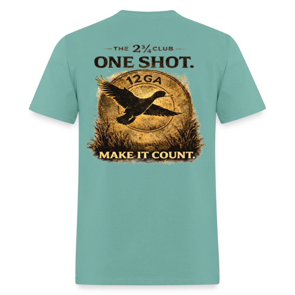 One Shot. Make It Count. - Field Line Hunting Duck Tee (Light) - aquatic