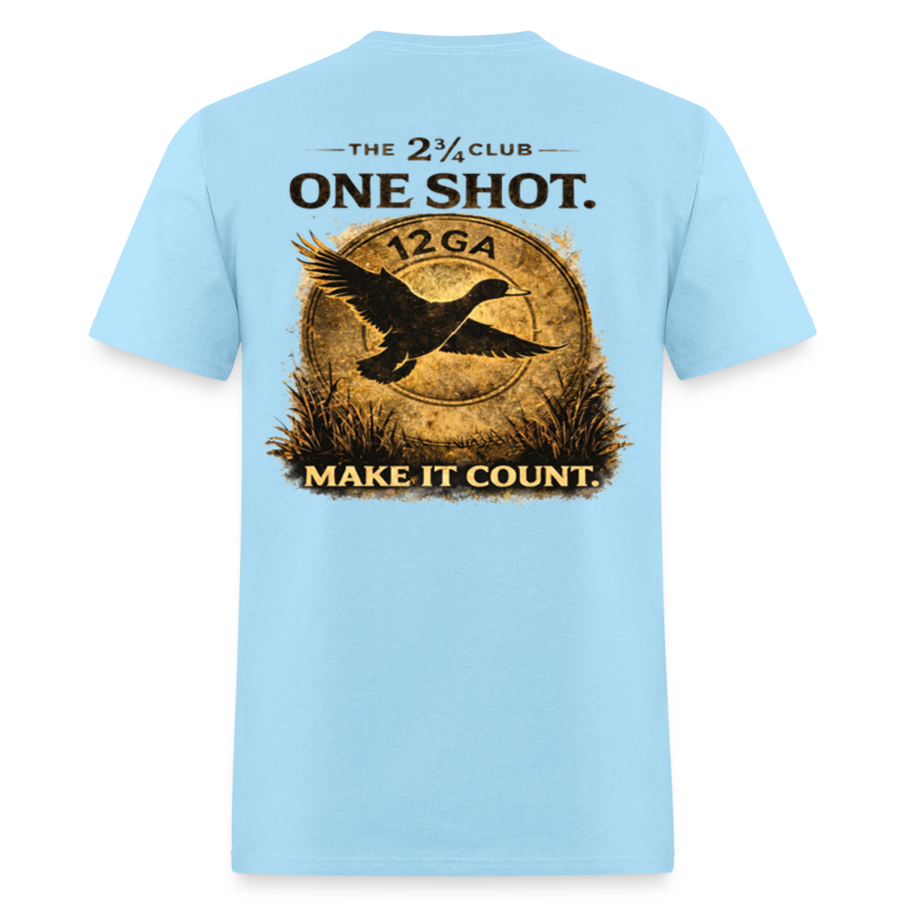 One Shot. Make It Count. - Field Line Hunting Duck Tee (Light) - powder blue