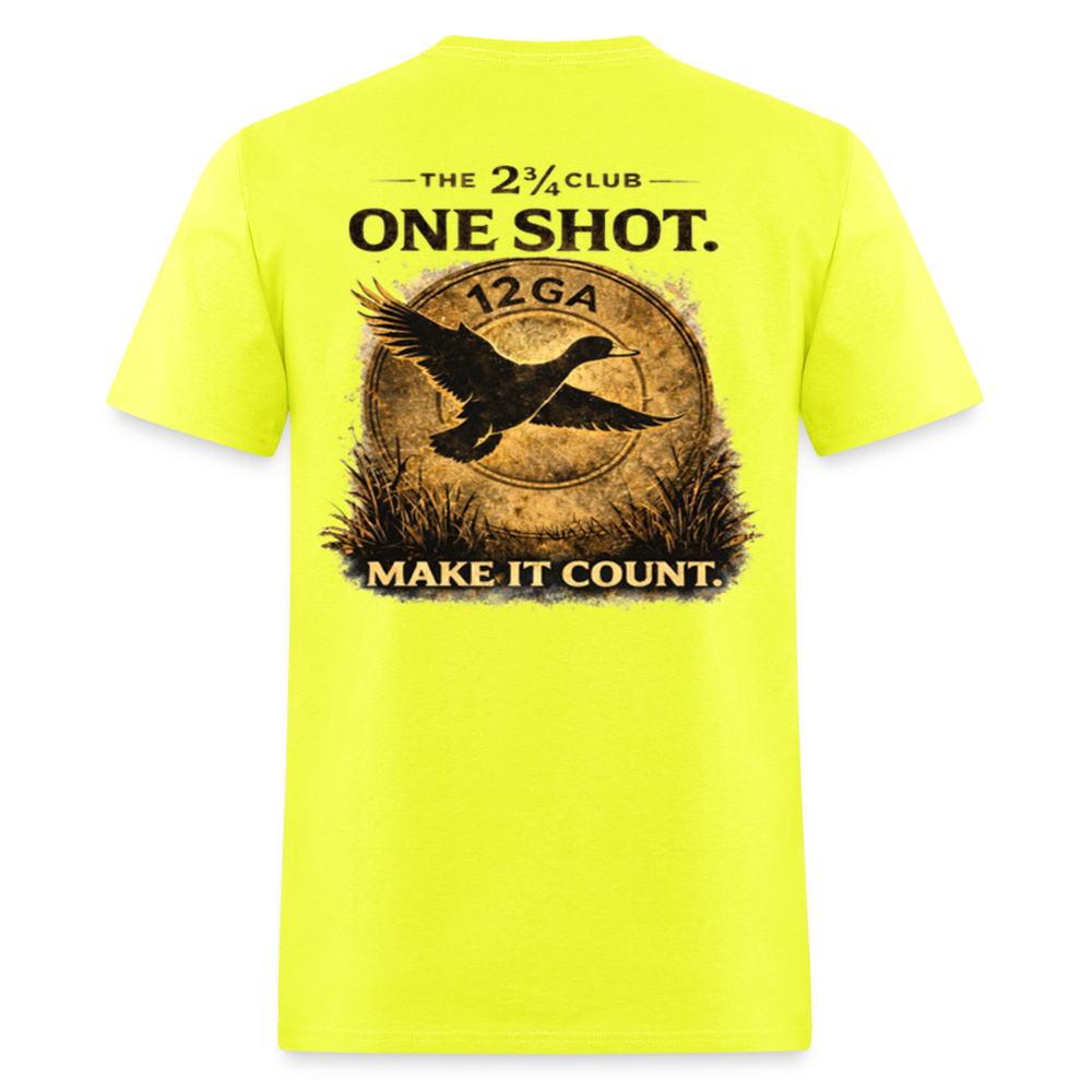 One Shot. Make It Count. - Field Line Hunting Duck Tee (Light) - safety green