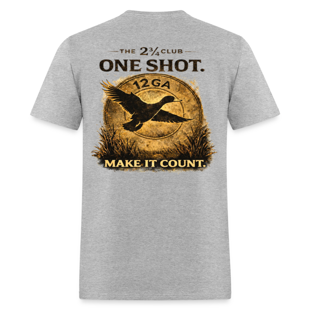 One Shot. Make It Count. - Field Line Hunting Duck Tee (Light) - heather gray