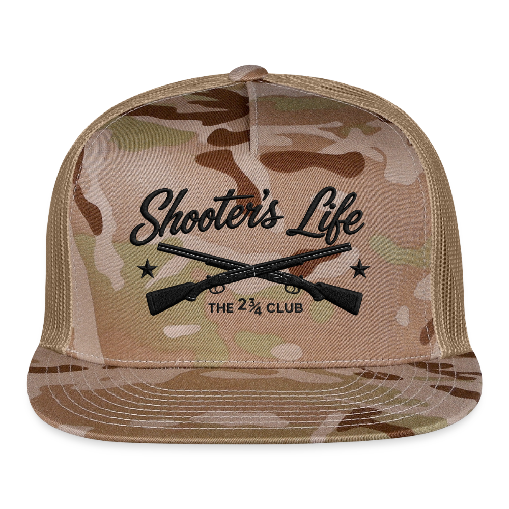 Shooter's Life Trucker Hat Black – The 2¾ Club Edition - MultiCam\tan