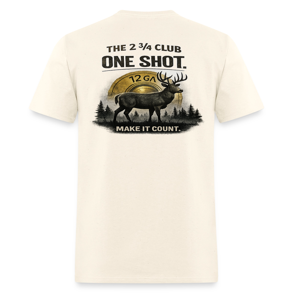 One Shot. Make It Count. - Field Line Hunting Deer Tee (Light) - sweet cream heather