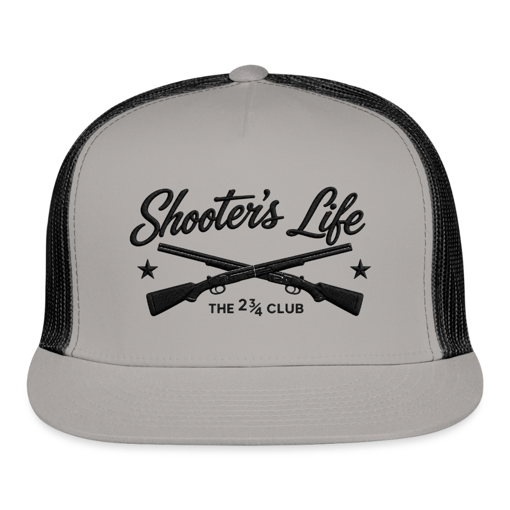 Shooter's Life Trucker Hat Black – The 2¾ Club Edition - gray/black
