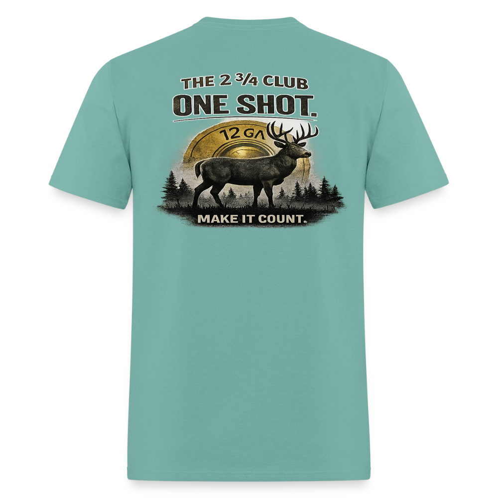 One Shot. Make It Count. - Field Line Hunting Deer Tee (Light) - aquatic