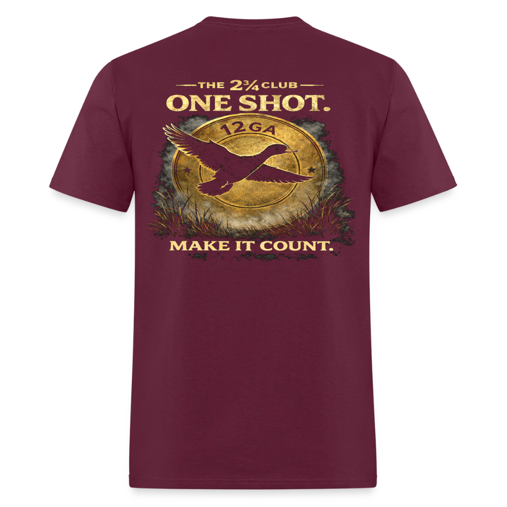 One Shot. Make It Count. - Field Line Hunting Duck Tee (Dark) - burgundy