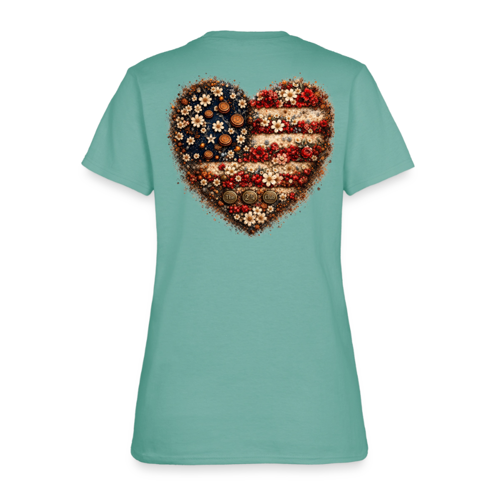 Shotgun Sweetheart - Freedom in Full Bloom Tee - aquatic