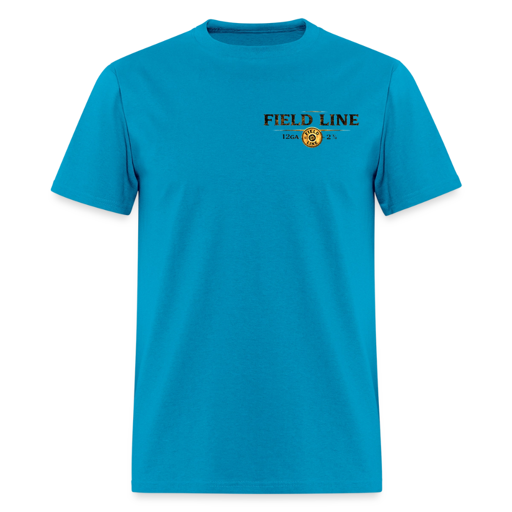 One Shot. Make It Count. - Field Line Hunting Duck Tee (Light) - turquoise